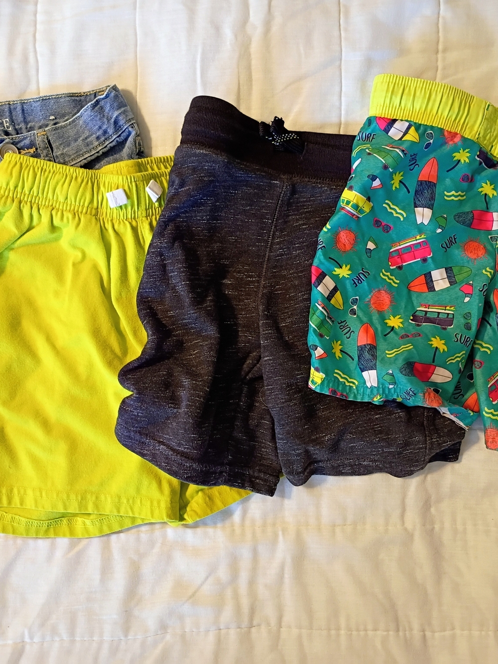 Kids Neon Yellow Pull-On Shorts - Comfortable Elastic Waist